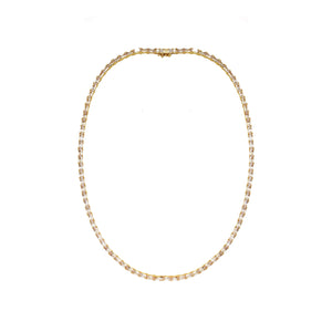20" 14k Gold Baguette Tennis Necklace