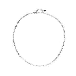 Dainty Link Necklace - Rhodium